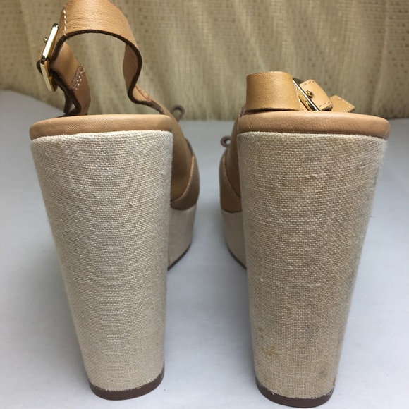 Kate Spade New York Tan & Gold  Wedges Sz:8.5M - Picture 6 of 8